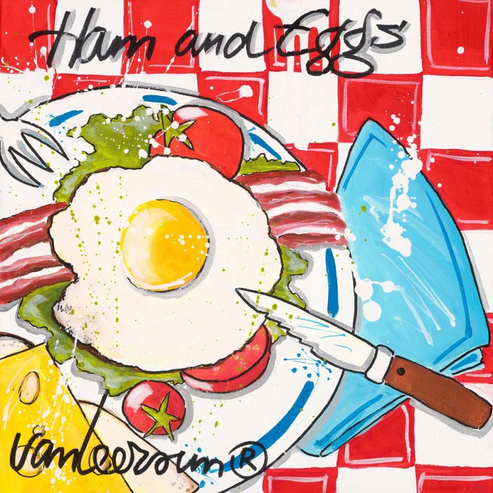 Wall Art Painting id:19562, Name: Ham and eggs, Artist: van Leersum, El