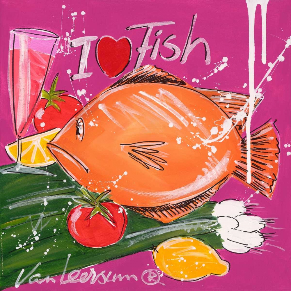 Wall Art Painting id:19563, Name: I love fish, Artist: van Leersum, El
