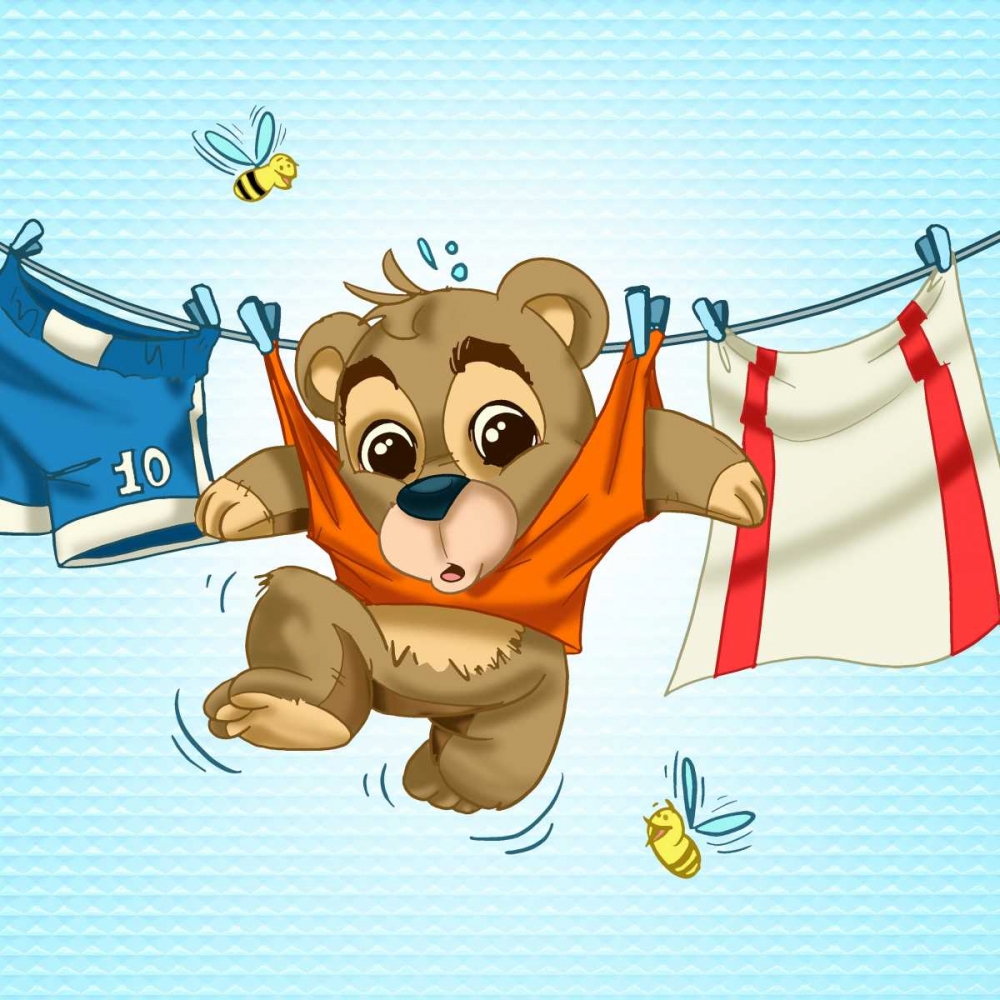 Wall Art Painting id:28692, Name: Bear and clothes, Artist: Alvez, A. - Perez, A.