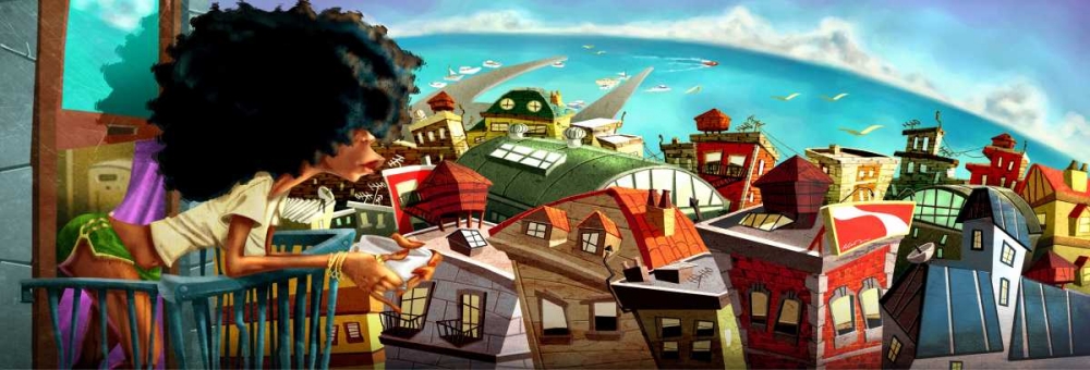 Wall art: Coffee in the city-1, by Alvez, A. - Perez, A.