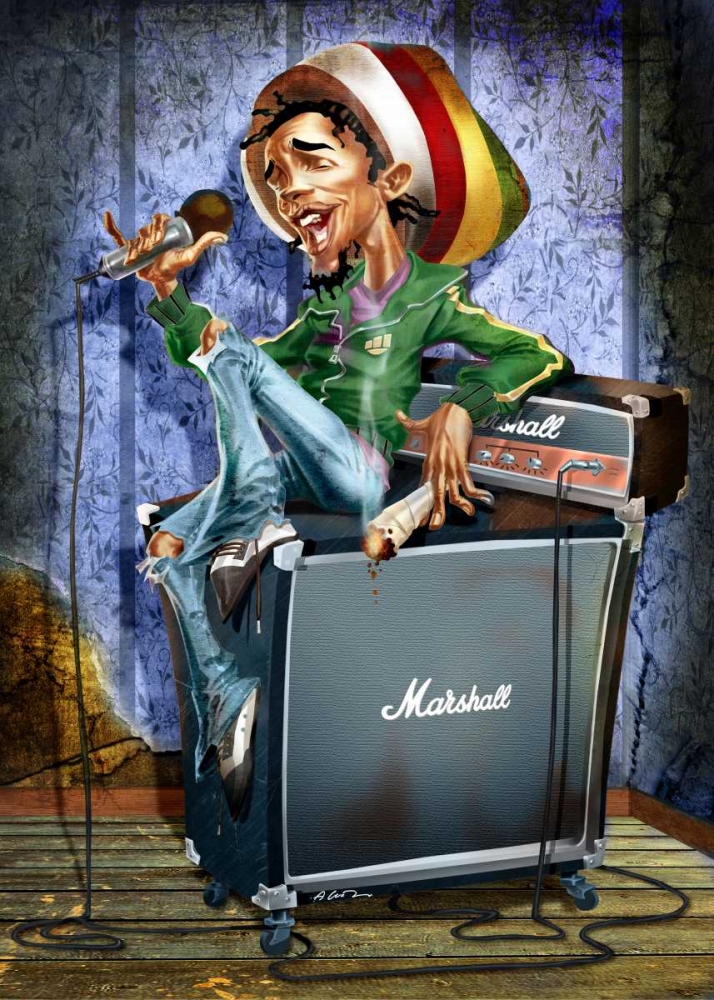 Wall art: Rastafarian, by Alvez, A. - Perez, A.