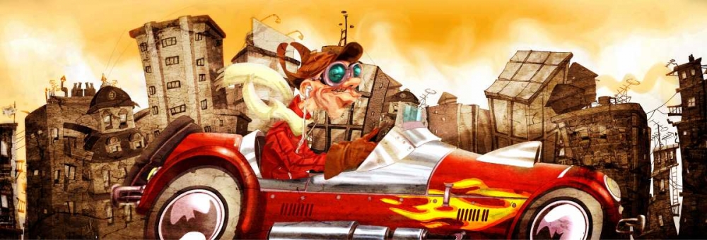 Wall Art Painting id:28747, Name: The Crazy Cars, Artist: Alvez, A. - Perez, A.