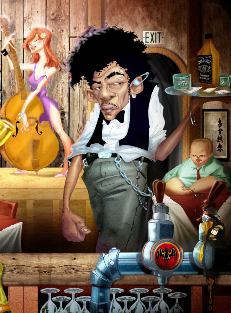 Wall art: Barman Jam Session, by Alvez, A. - Perez, A.