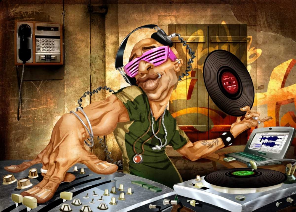 Wall art: DJ Frank, by Alvez, A. - Perez, A.