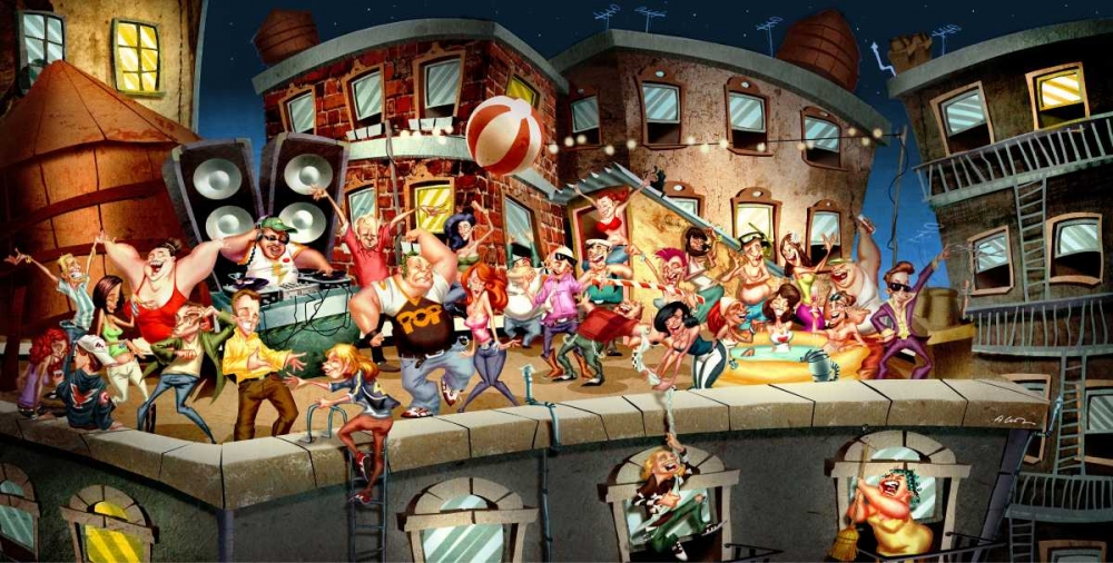 Wall art: Party on the Roof, by Alvez, A. - Perez, A.