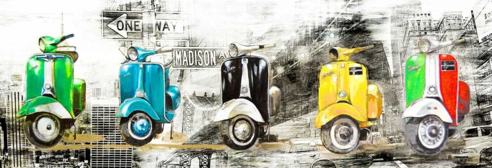 Wall art: Vespa in NY, by Sola, Bresso