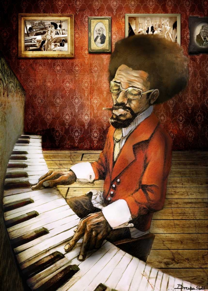 Wall art: The Pianist, by Sola, Bresso