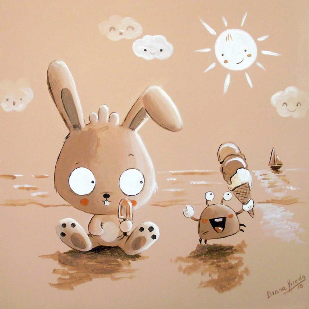 Wall Art Painting id:28798, Name: Rabbit and Crab, Artist: Vicedo, Diana