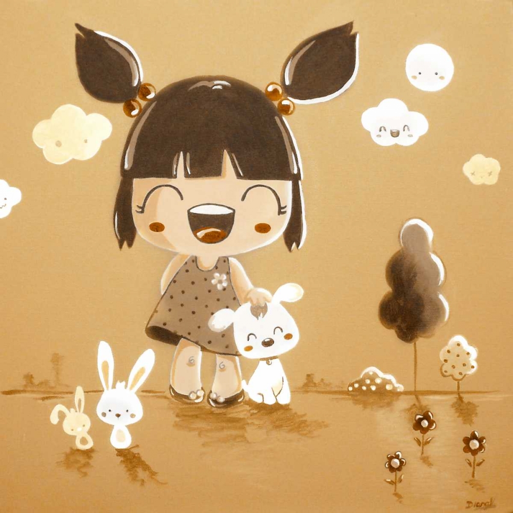 Wall Art Painting id:28801, Name: Little Girl Cream Color, Artist: Vicedo, Diana