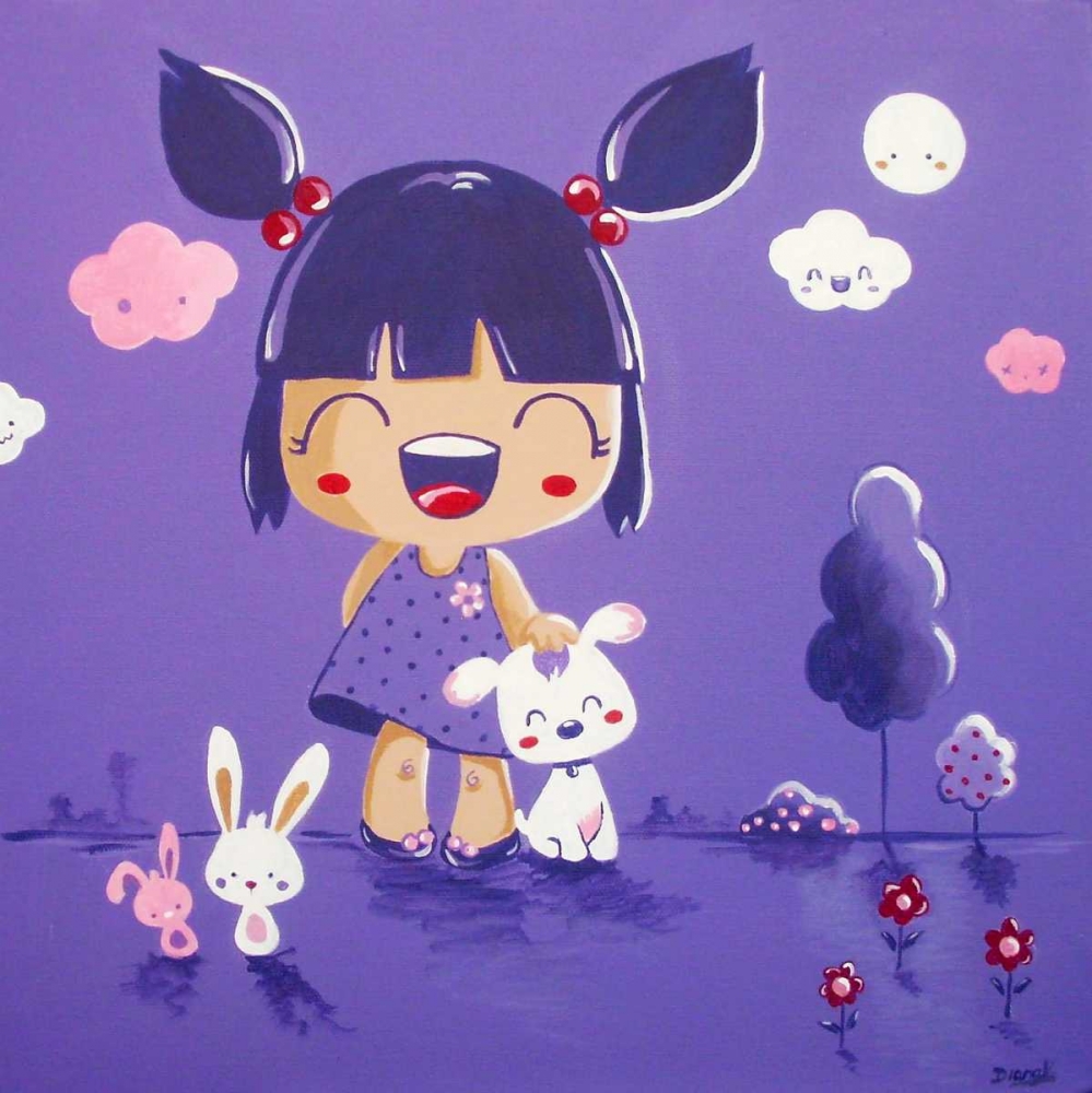 Wall art: Little Girl Violet Color, by Vicedo, Diana