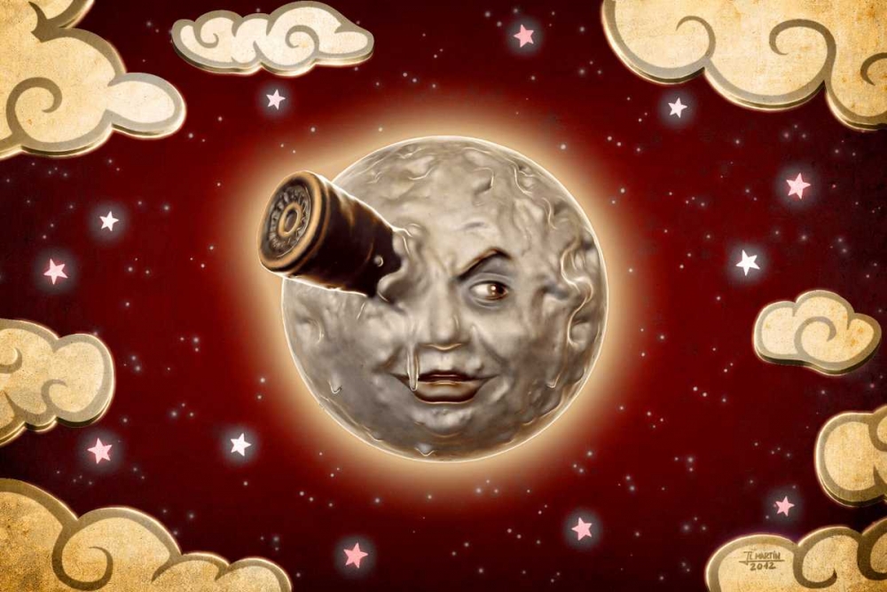 Wall art: A Trip to the Moon-Red, by Martin, Jose Luis
