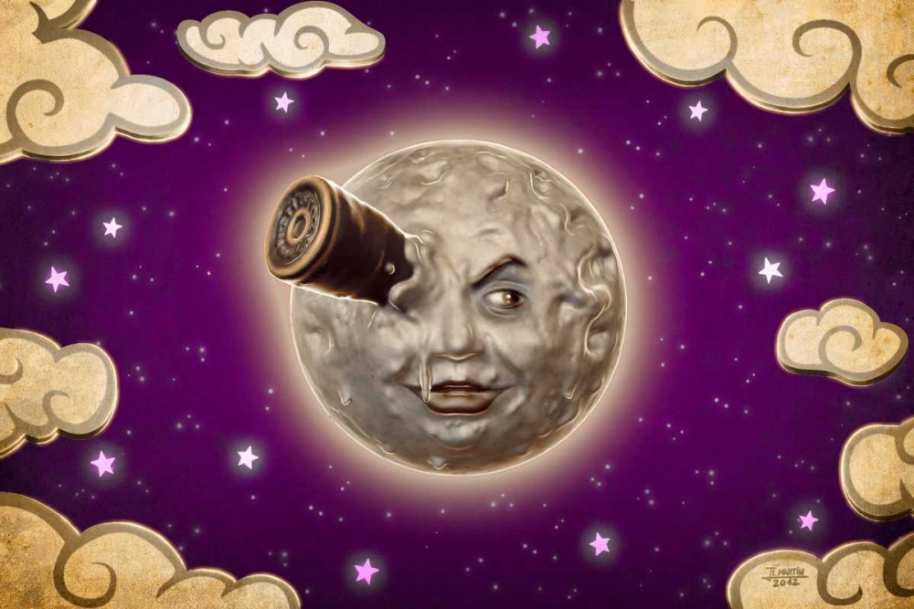 Wall art: A Trip to the Moon-Violet, by Martin, Jose Luis