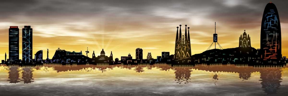 Wall art: Skyline Barcelona 05, by Ferriz, Jose