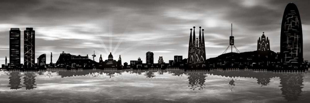 Wall art: Skyline Barcelona 04, by Ferriz, Jose