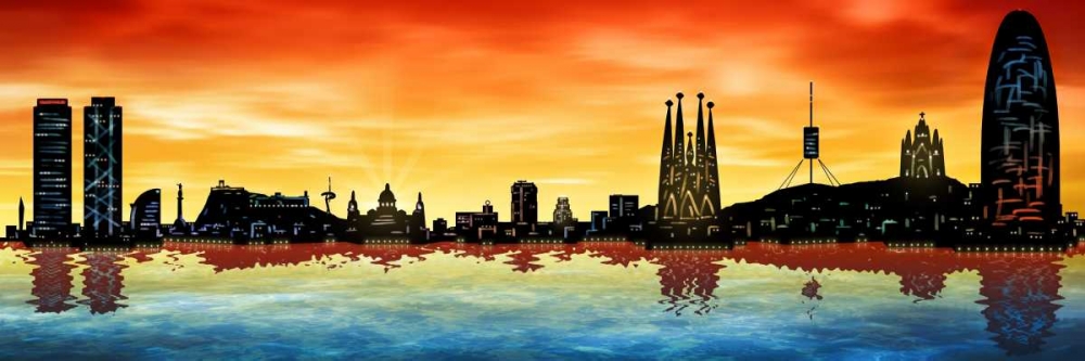 Wall art: Skyline Barcelona 03, by Ferriz, Jose