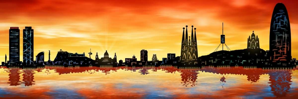 Wall art: Skyline Barcelona 02, by Ferriz, Jose