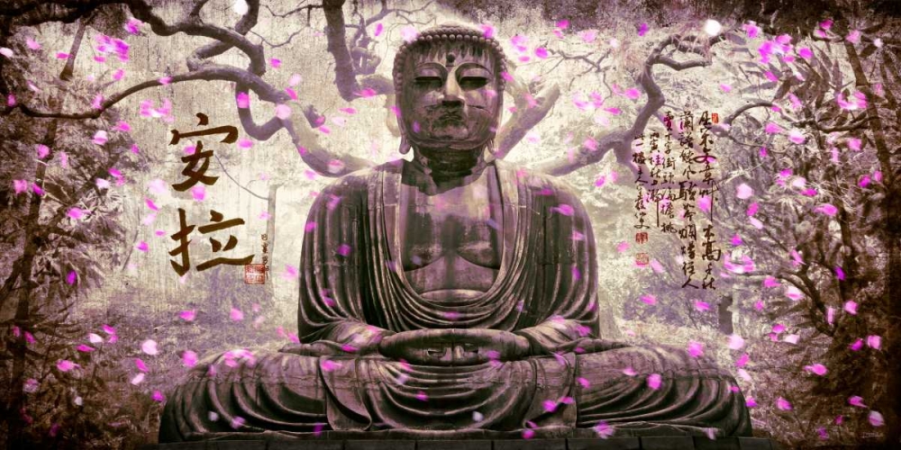 Wall Art Painting id:28880, Name: Buddha in tree lilac, Artist: Ferriz, Jose