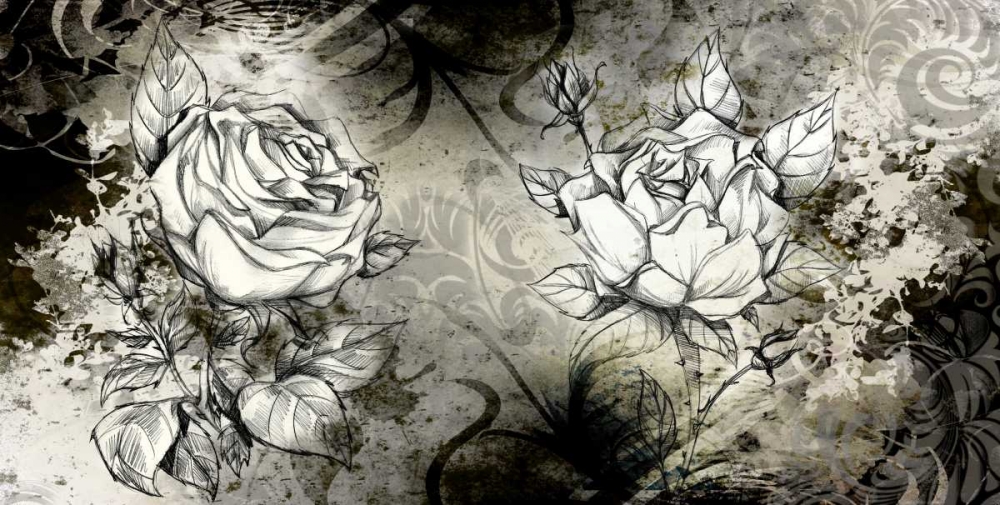 Wall art: Retro Roses I, by Willow, Susan P.