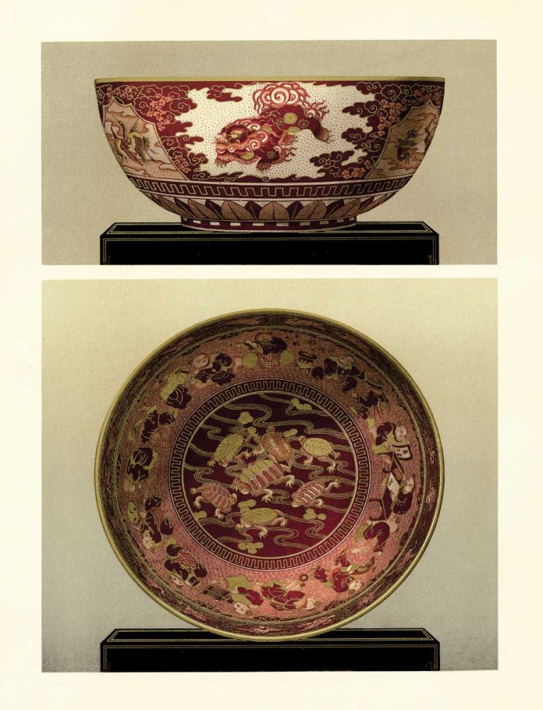 Wall Art Painting id:156247, Name: Oriental Bowl and Plate I, Artist: Unknown