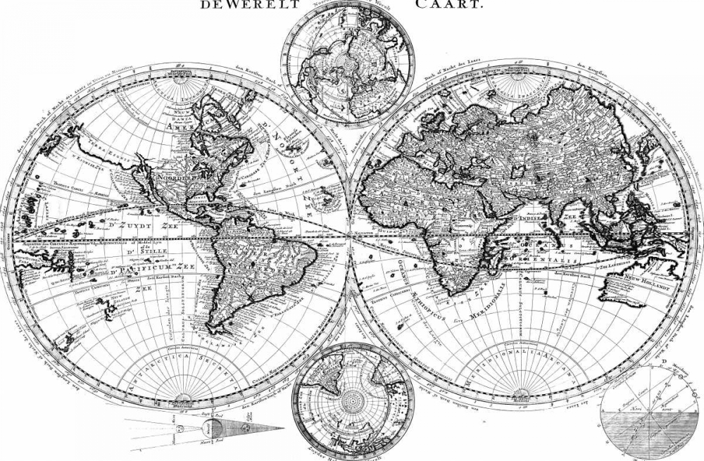 Wall art: Custom World Map Blueprint, by Studio W