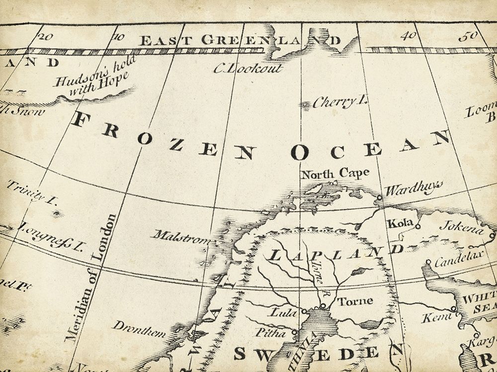 Art Print: Map of Europe Grid II