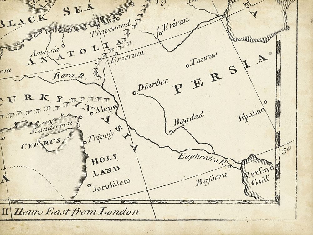 Art Print: Map of Europe Grid IX