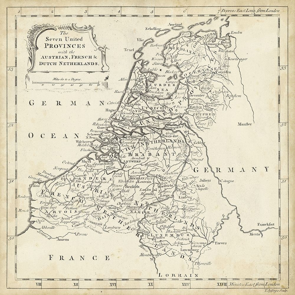 Art Print: Map of Netherlands