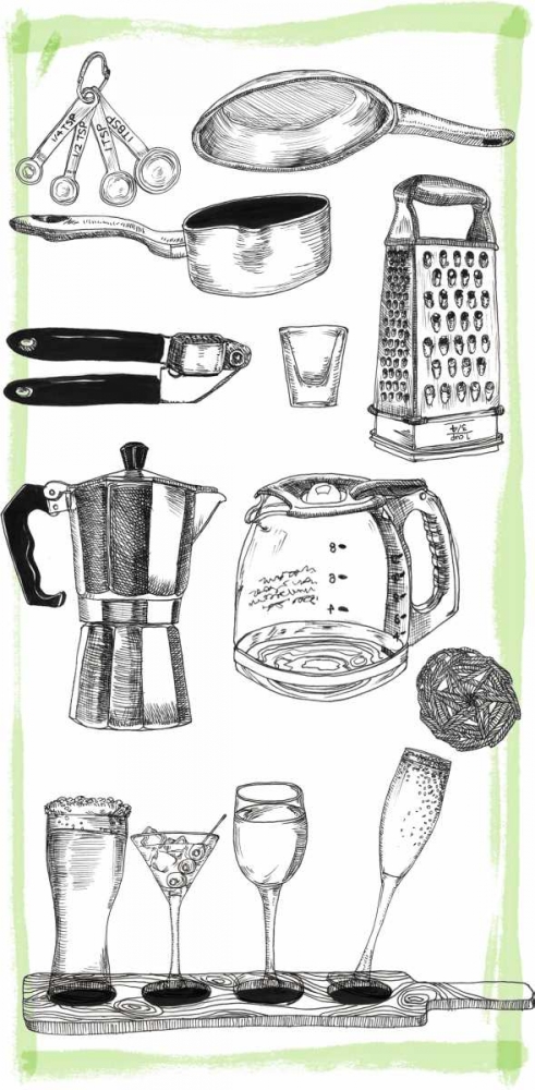 Wall Art Painting id:147738, Name: Kitchen Display I, Artist: Wang, Melissa