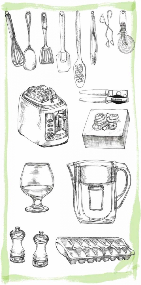 Wall Art Painting id:147739, Name: Kitchen Display II, Artist: Wang, Melissa