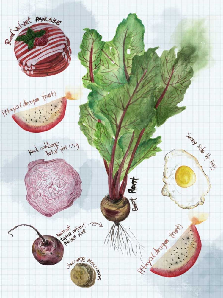 Wall Art Painting id:147741, Name: Food Sketches II, Artist: Wang, Melissa