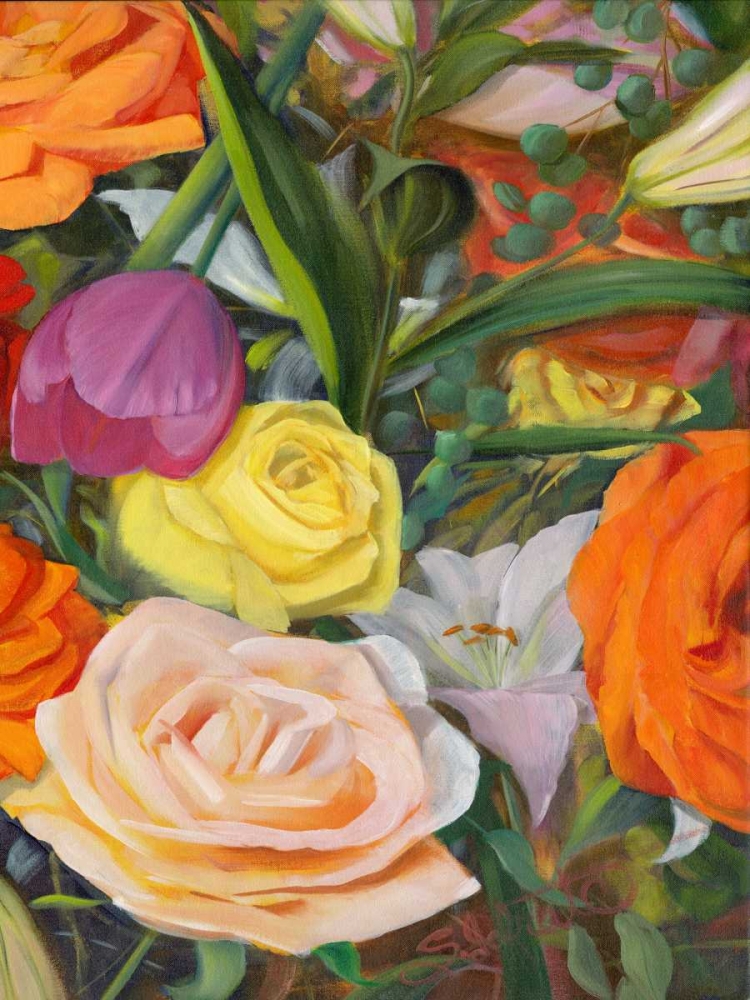 Wall Art Painting id:147824, Name: Deconstructed Flower Composition II, Artist: Iafrate, Sandra