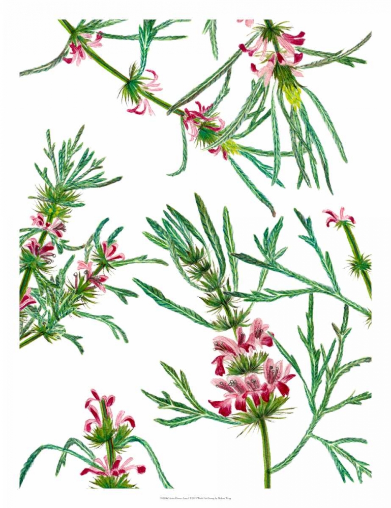 Wall Art Painting id:148148, Name: Asian Flower Array I, Artist: Wang, Melissa