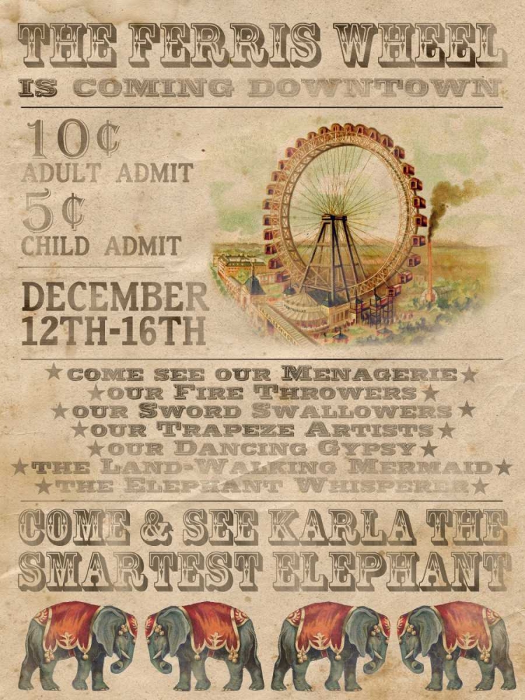 Wall art: Vintage Circus IV, by Popp, Grace