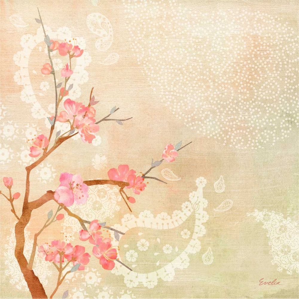 Wall art: Sweet Cherry Blossoms II, by Evelia Designs