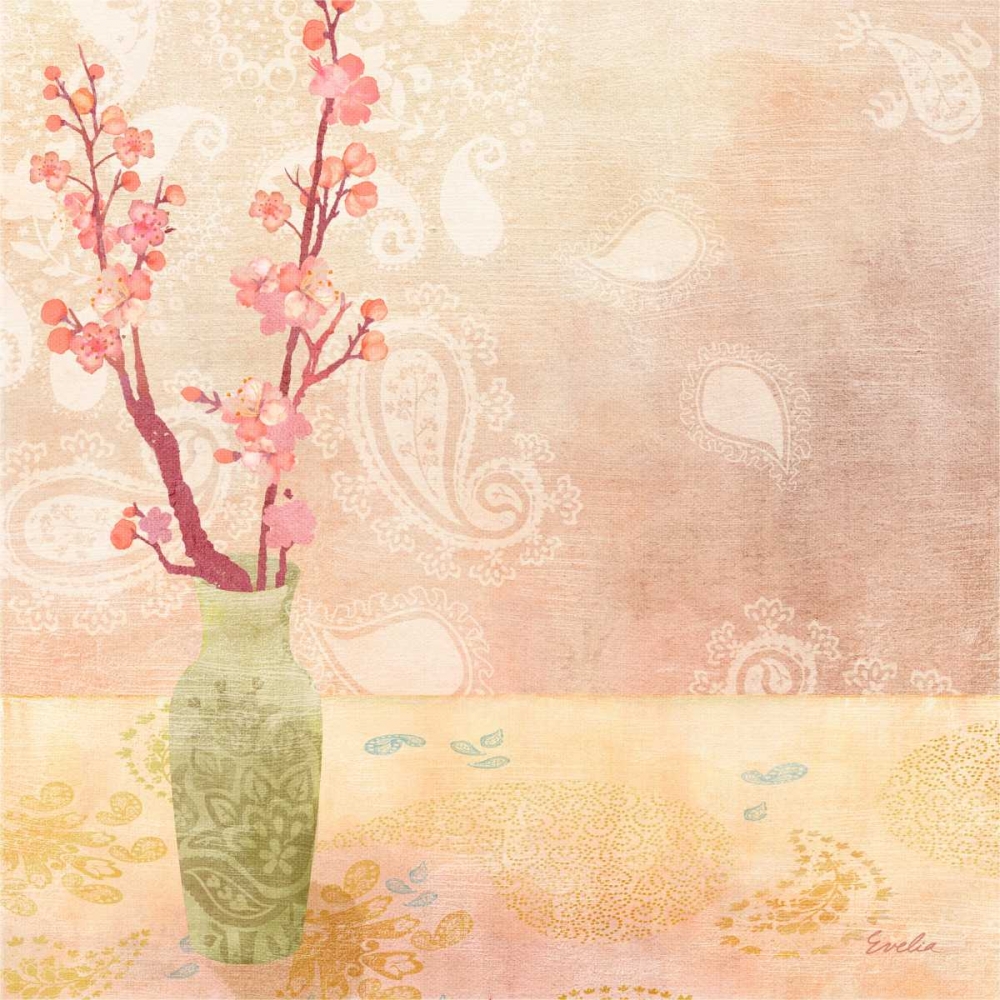 Wall art: Vase of Cherry Blossoms I, by Evelia Designs