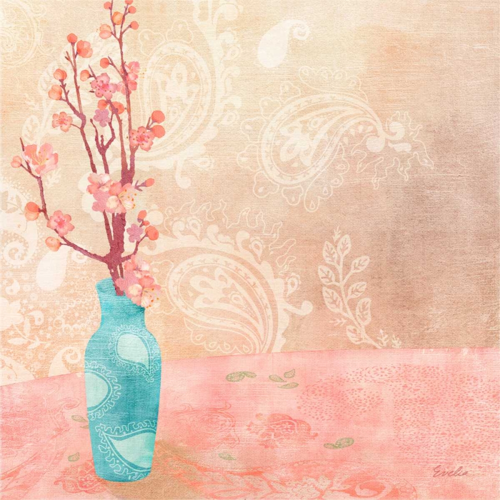 Wall art: Vase of Cherry Blossoms II, by Evelia Designs