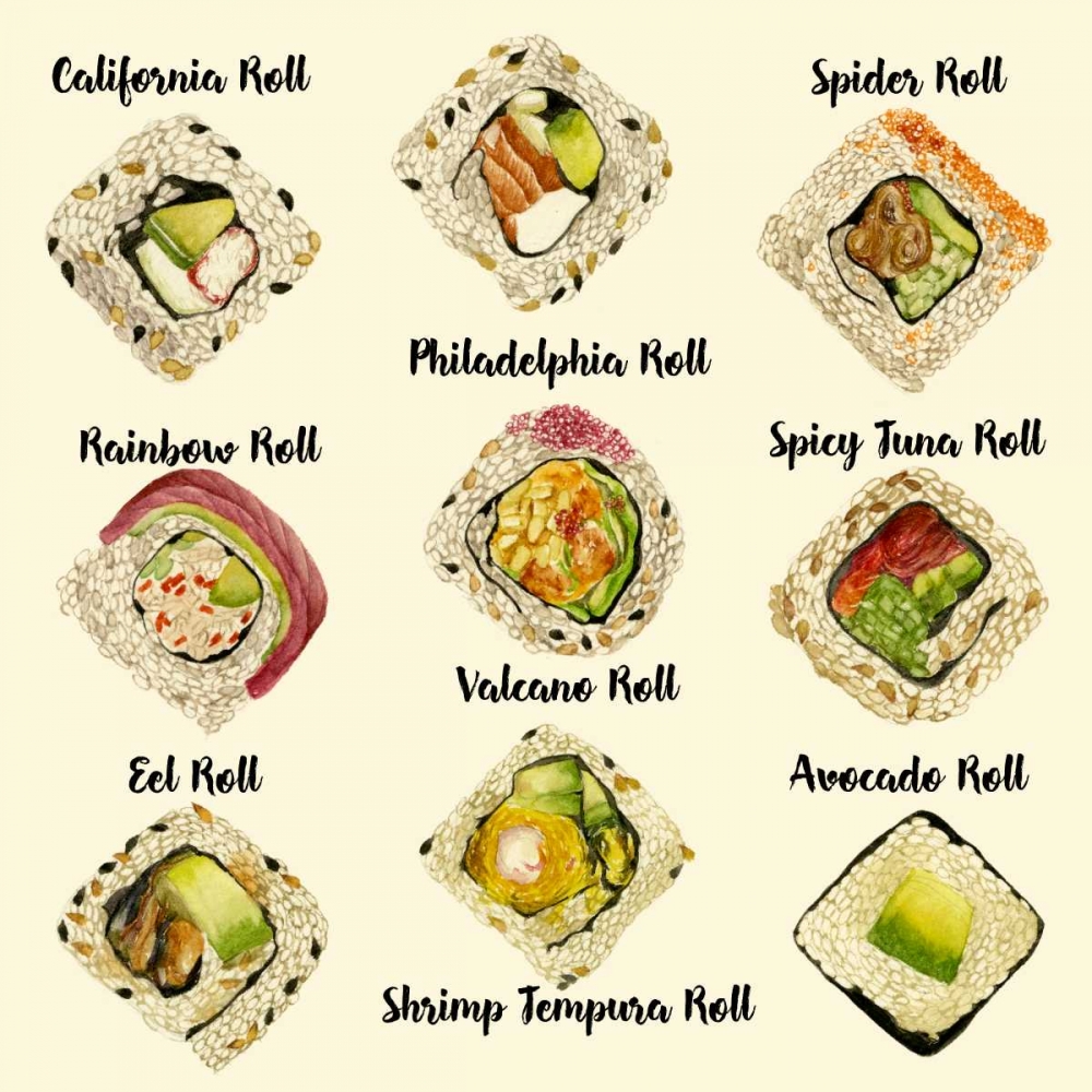 Wall Art Painting id:155709, Name: Sushi II, Artist: Wang, Melissa