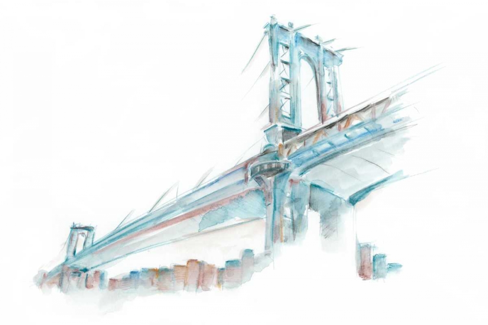 Wall art: Watercolor Bridge Sketch I, by Harper, Ethan