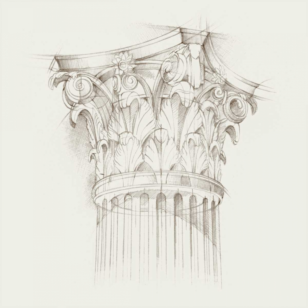 Wall art: Column Schematic IV, by Harper, Ethan