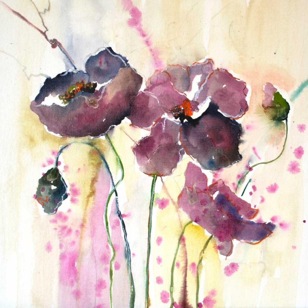 Art Print: Plum Poppies II