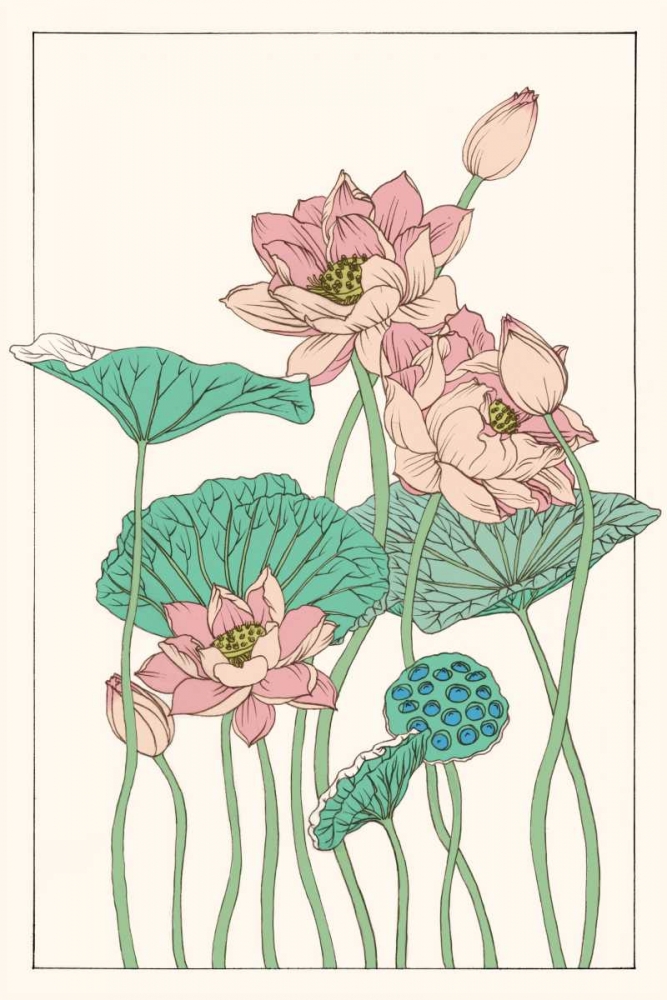 Wall art: Botanical Gloriosa Lotus I, by Wang, Melissa