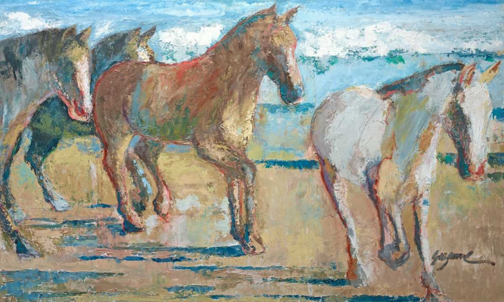 Art Print: Caballos en la Playa