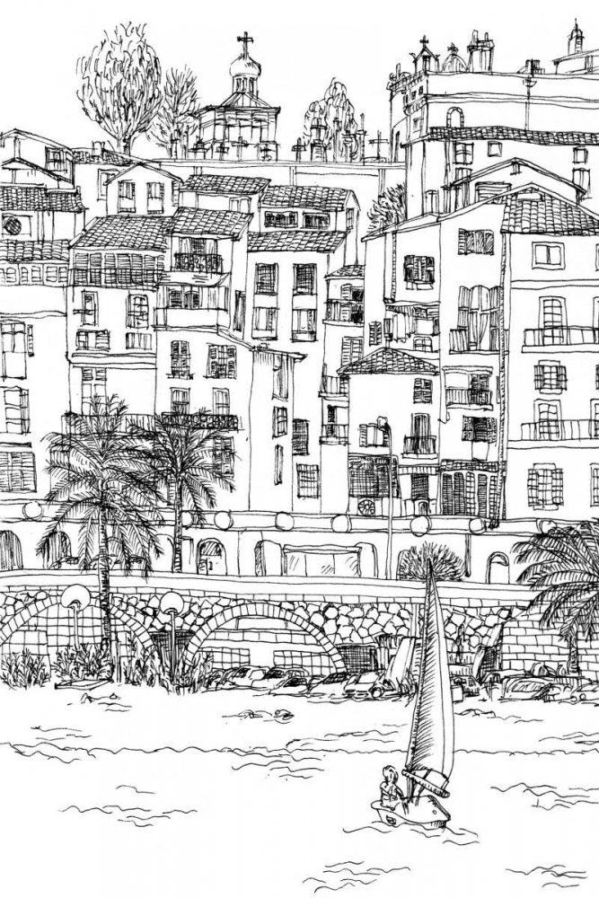 Art Print: BandW City Scene V