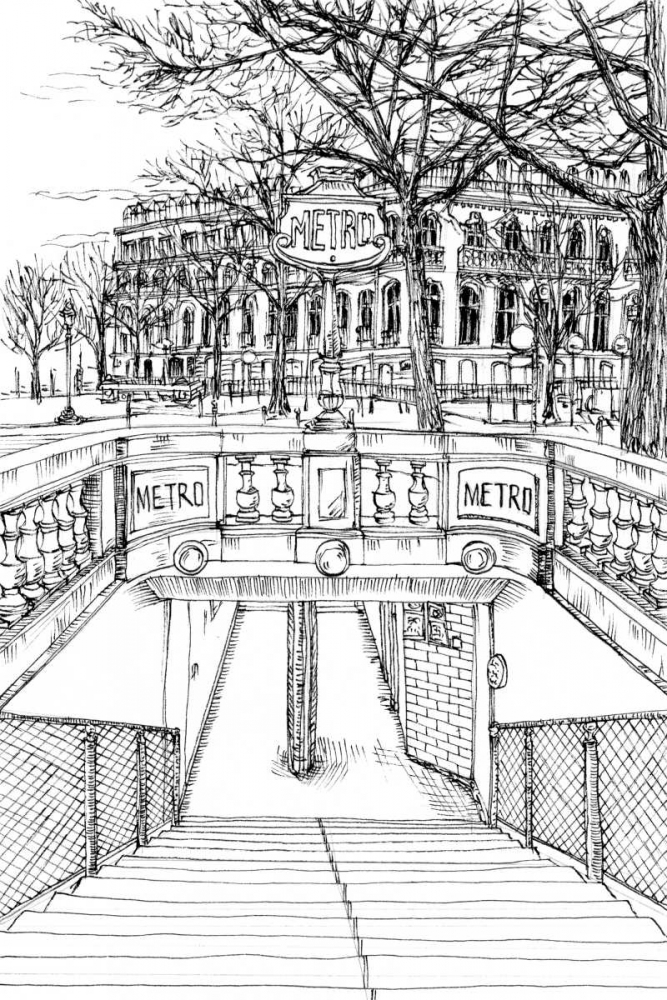 Art Print: BandW City Scene VI