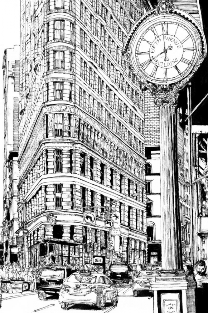 Art Print: BandW City Scene VII