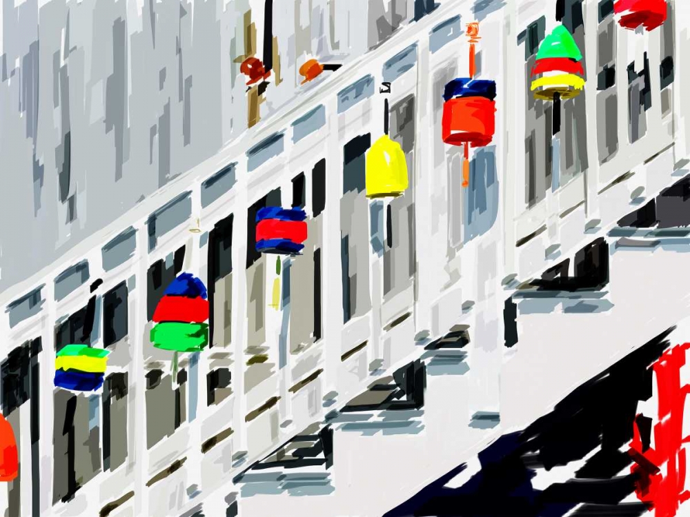 Wall Art Painting id:164726, Name: Vibrant Buoys IV, Artist: Kalina, Emily