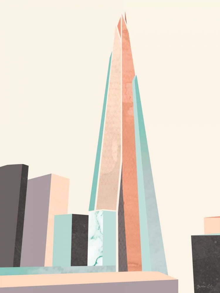 Wall art: Graphic Pastel Architecture I, by Green Lili