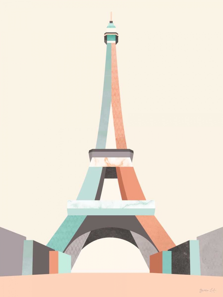 Wall art: Graphic Pastel Architecture II, by Green Lili