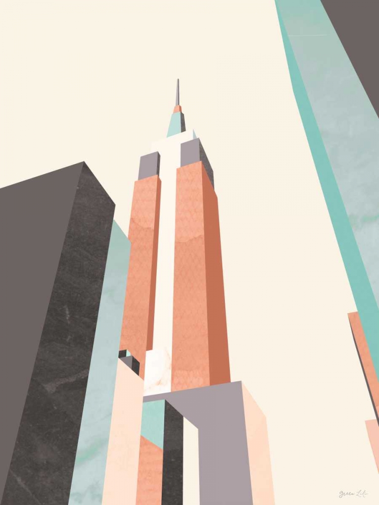 Wall art: Graphic Pastel Architecture III, by Green Lili