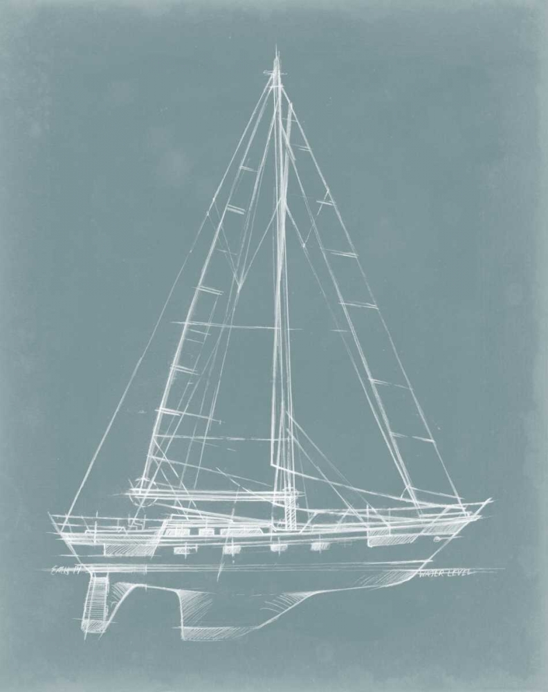 Wall art: Yacht Sketches II, by Harper, Ethan